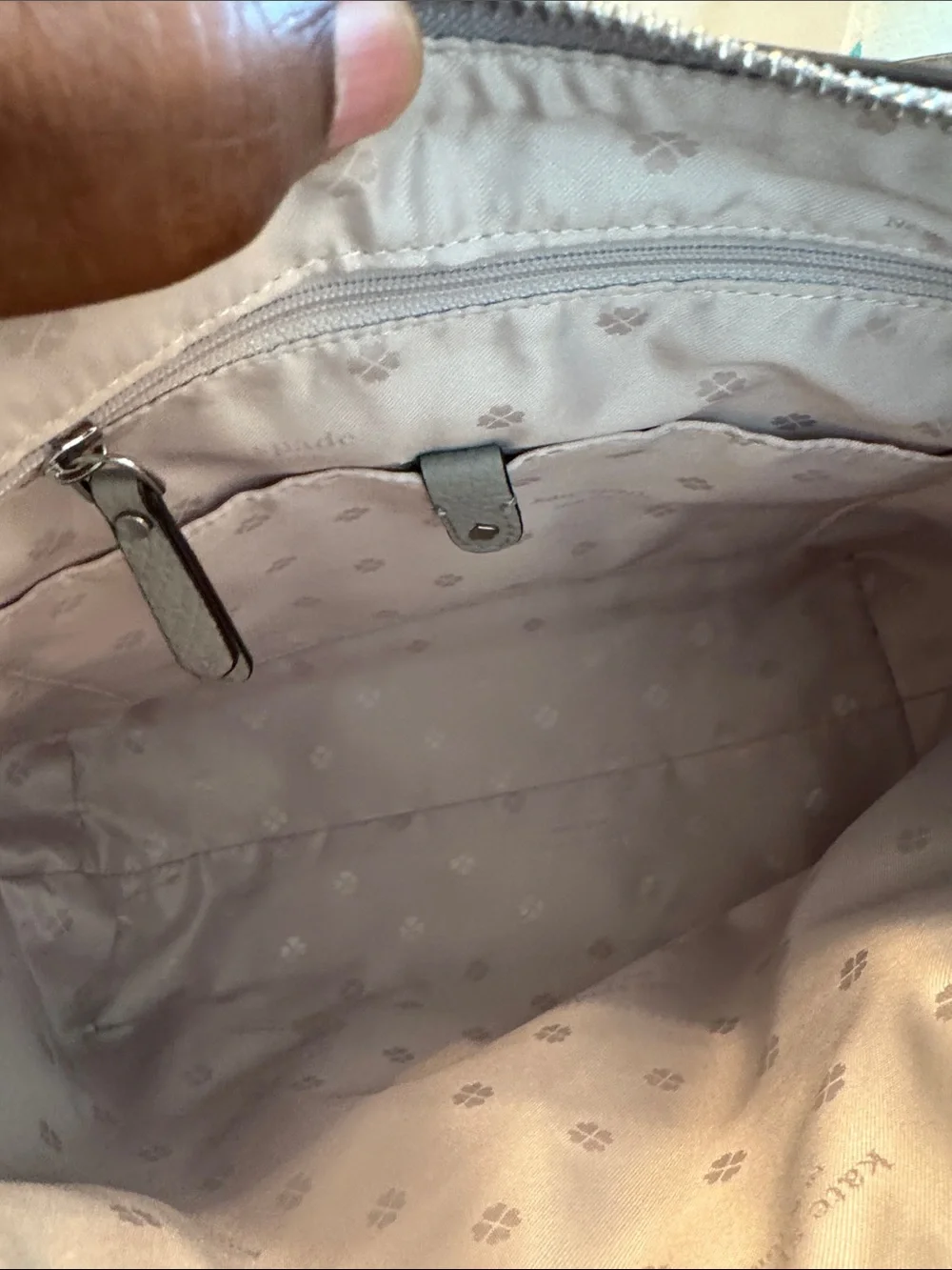kate spade grey pebbled leather shoulder bag